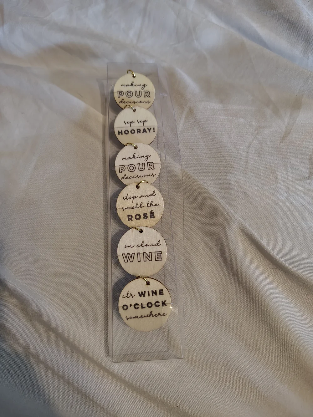 Cute Whimsical Wine Tasting Journal & Glass Charms Gift Set